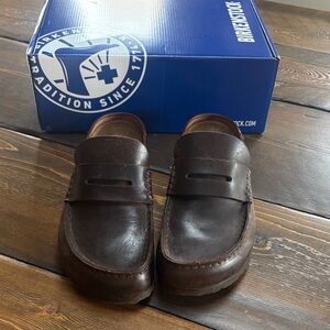 Birkenstock  Naples Wrapped Brown Leather Loafers 39